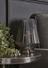 BHS Poplar Ribbed Glass Vessel Table Lamp Chrome & Smoke (20cm x 15cm) - One Size Image 2