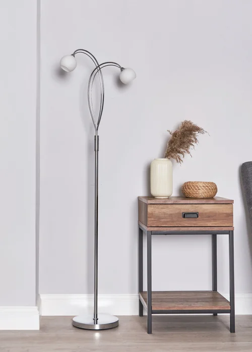 BHS Soni Chrome Floor Lamp - One Size Image 1