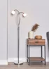 BHS Soni Floor Lamp 2 Light Chrome (149cm x 45cm) - One Size Image 1