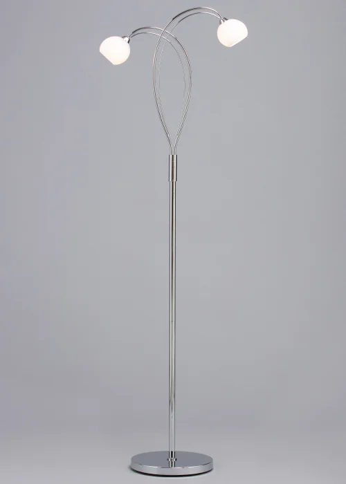 BHS Soni Floor Lamp 2 Light Chrome (149cm x 45cm) - One Size Image 4