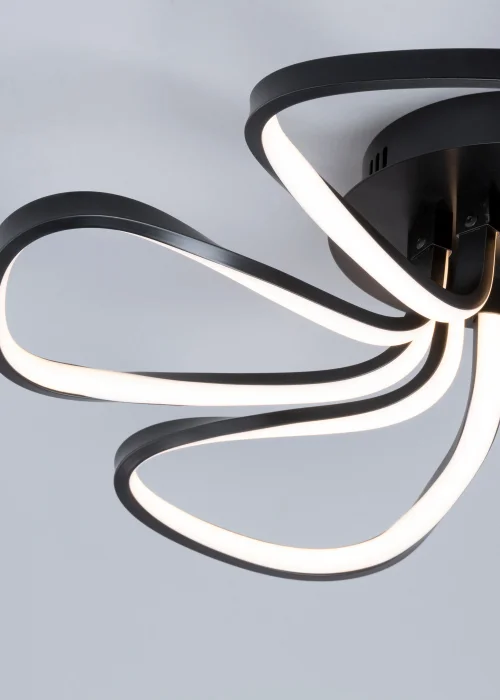 BHS Black Alvar 5 Petals LED Flush Light - One Size Image 4