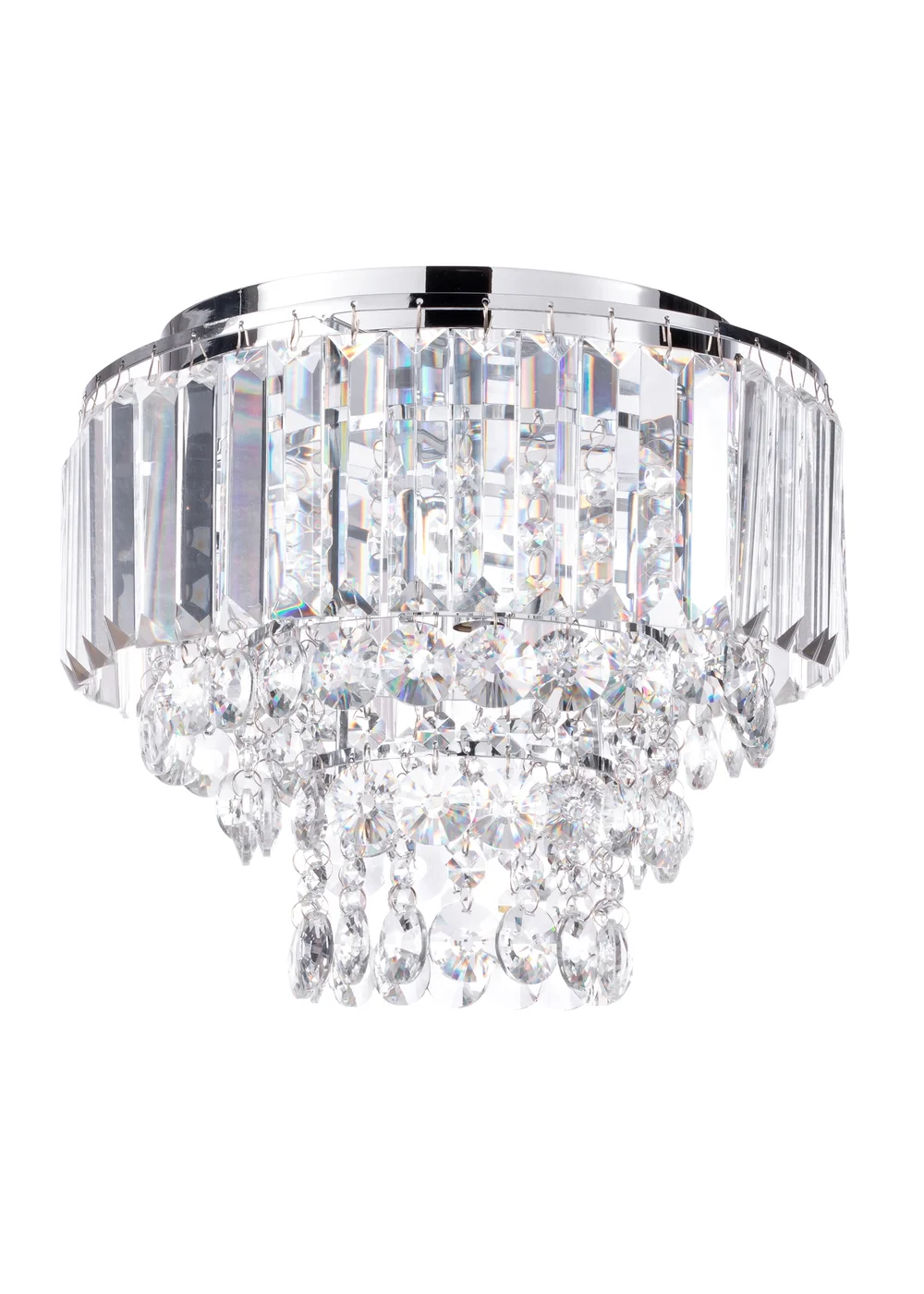BHS Chrome Paladina Flush Ceiling Light - One Size Image 4