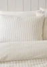 Catherine Lansfield Brushed Stripe Cotton Reversible Duvet Cover Set Natural - Single Image 3