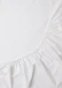 White Cotton Deep Fitted Bed Sheet (180 Thread Count) - Single Image 2
