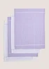 4 Pack Lilac Check Terry Tea Towels Image 1