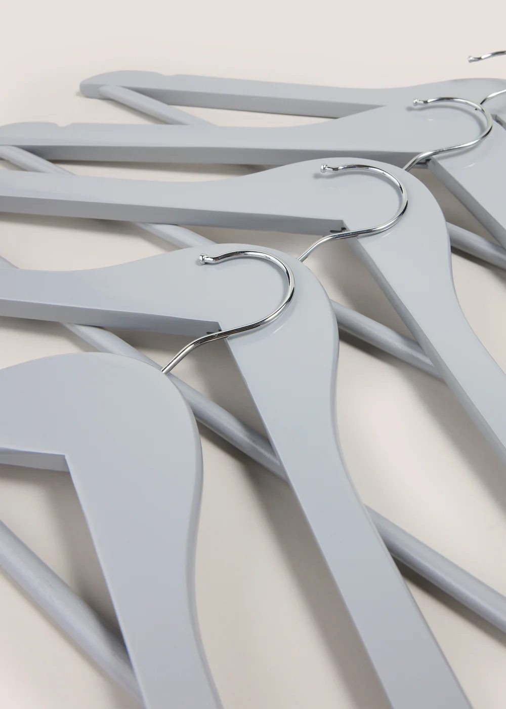 10 Pack Grey Wooden Hangers Image 2