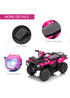 HOMCOM 12V Electric Quad Bike for Kids with LED Headlights and Music (Pink) - No Size Image 4