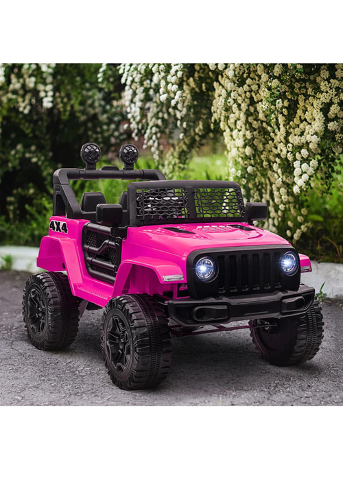 HOMCOM 12V Kids Electric Ride On Car Truck Off-road Toy with Remote Control (Pink) - No Size Image 2
