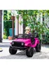 HOMCOM 12V Kids Electric Ride On Car Truck Off-road Toy with Remote Control (Pink) - No Size Image 1