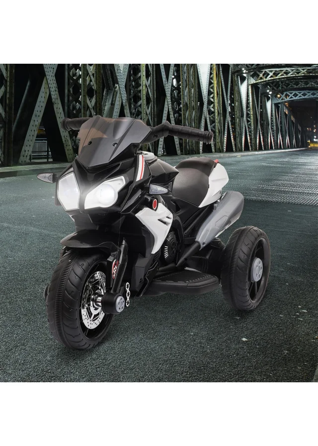 HOMCOM Kids Electric Motorcycle Ride-On Toy 6V Battery with Music, Horn and Lights (Black)