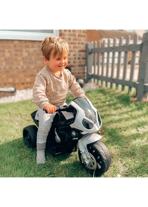 HOMCOM Electric Kids Ride on Motorcycle BMW Liscensed with Headlights and Music (Black) - No Size Image 1