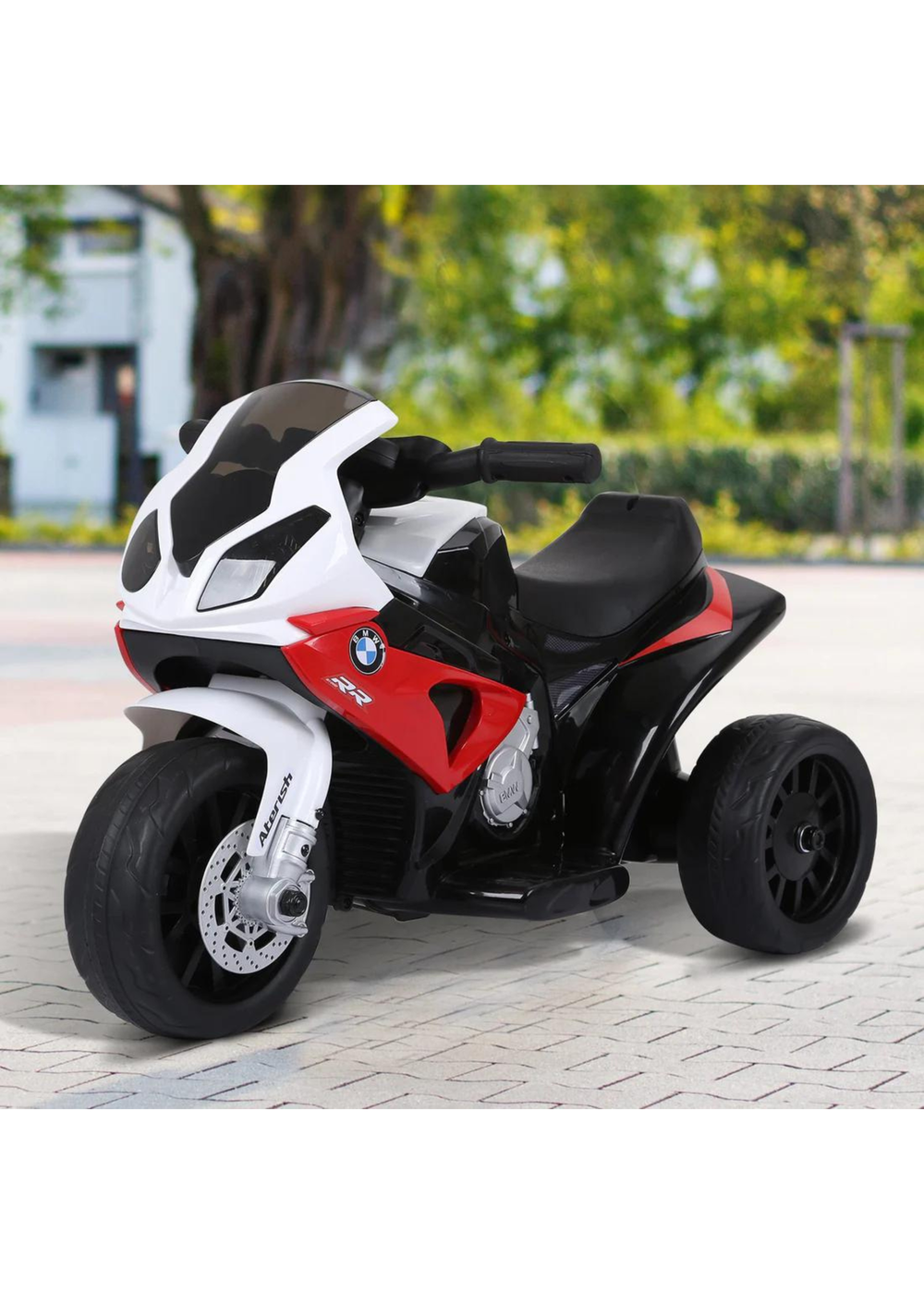 HOMCOM Electric Kids Ride on Motorcycle BMW Liscensed with Headlights and Music (Red) - No Size Image 2