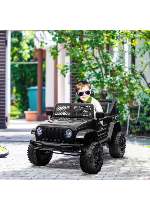 HOMCOM 12V Kids Electric Ride On Car Truck Off-road Toy with Remote Control (Black) - No Size Image 2
