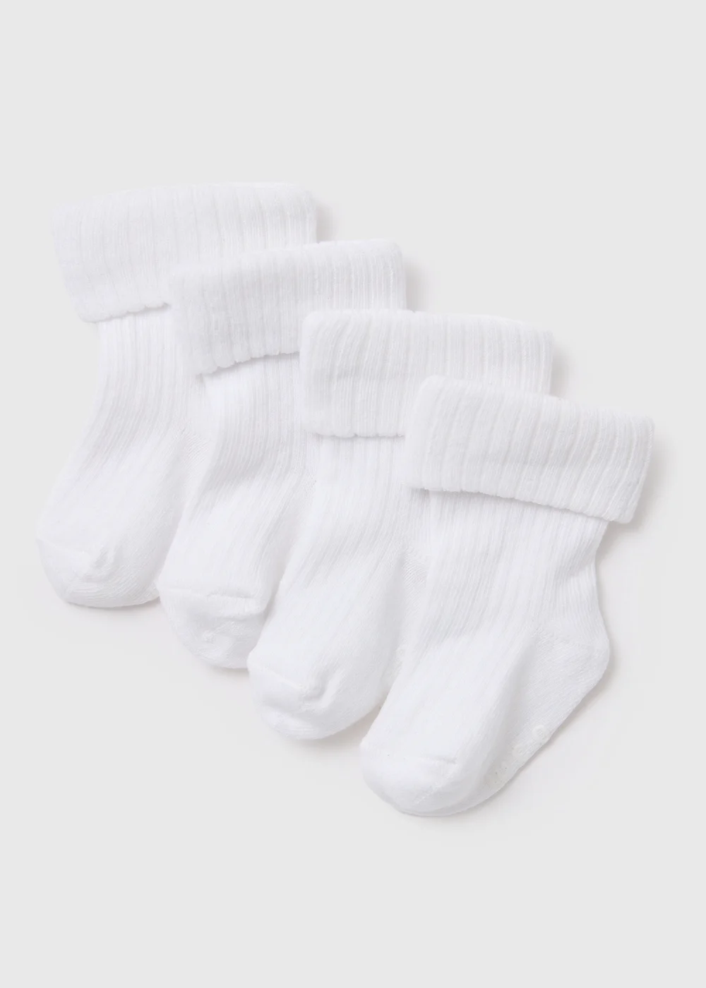 Baby 4 Pack White Ribbed Socks (Newborn-24mths) - Up to 1 Month Image 1