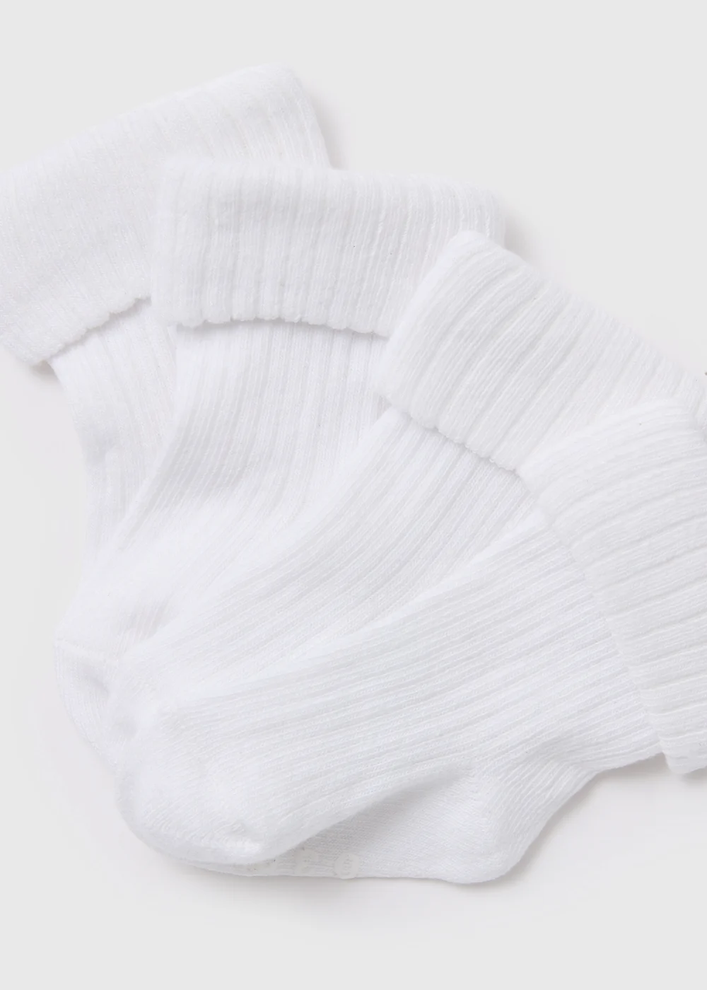 Baby 4 Pack White Ribbed Socks (Newborn-24mths) - Up to 1 Month Image 2