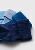 Baby 4 Pack Blue Ribbed Socks (Newborn-24mths) - Up to 1 Month Image 2