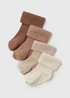 Baby 4 Pack Beige Ribbed Socks (Newborn-24mths) - Up to 1 Month Image 1