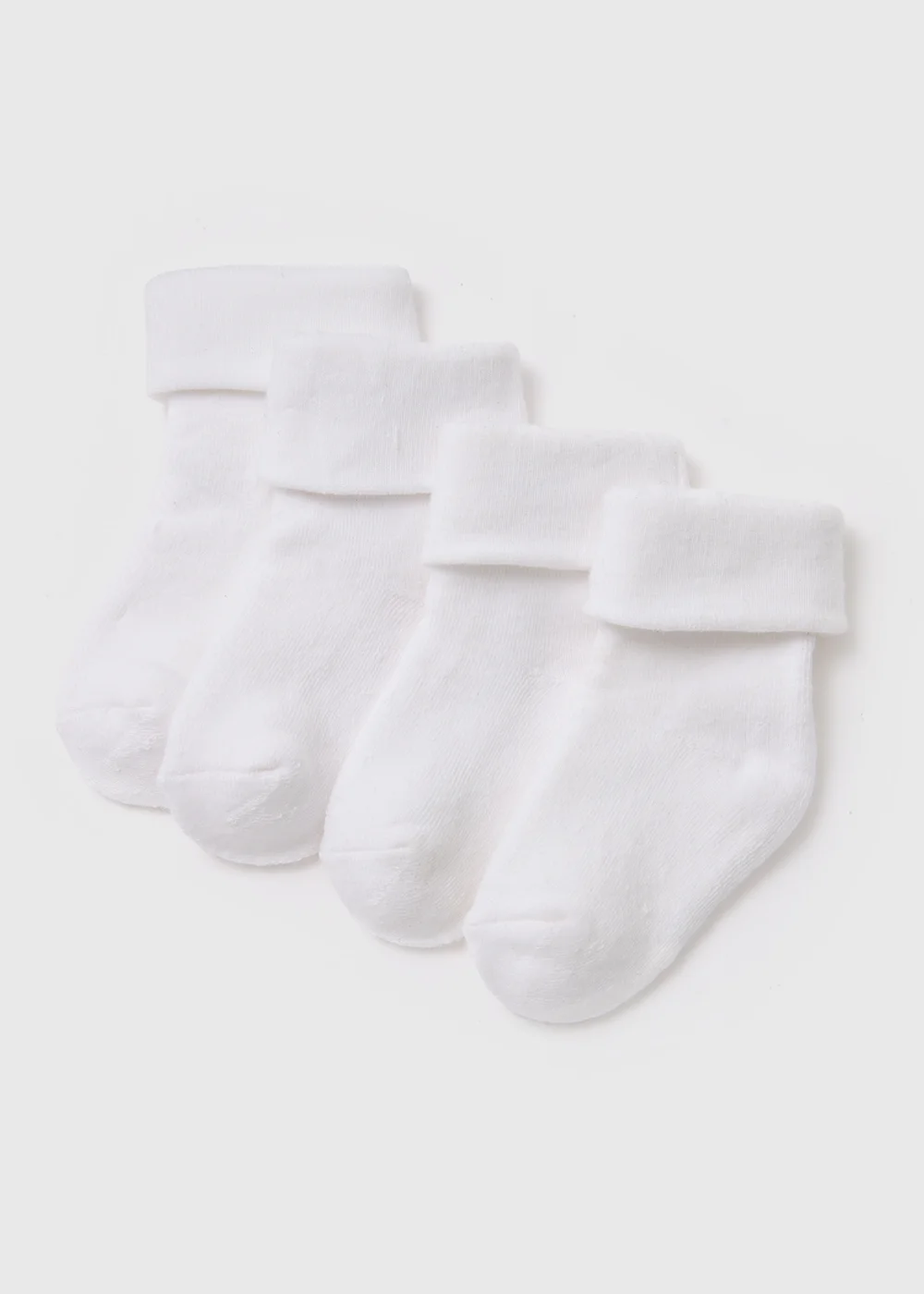 Baby 4 Pack White Terry Tot Socks (Newborn-12mths) - Up to 1 Month Image 1