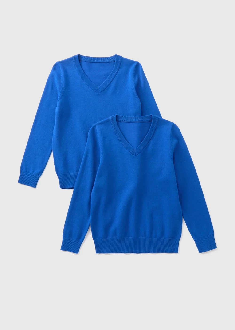 Boys 2 Pack Royal Blue V Neck Knit School Jumper (3-13yrs) - Age 3 Years Image 1