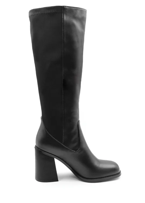 Where's That From Black Zhuri Block Heel Knee High Boots - Size 4 Image 1