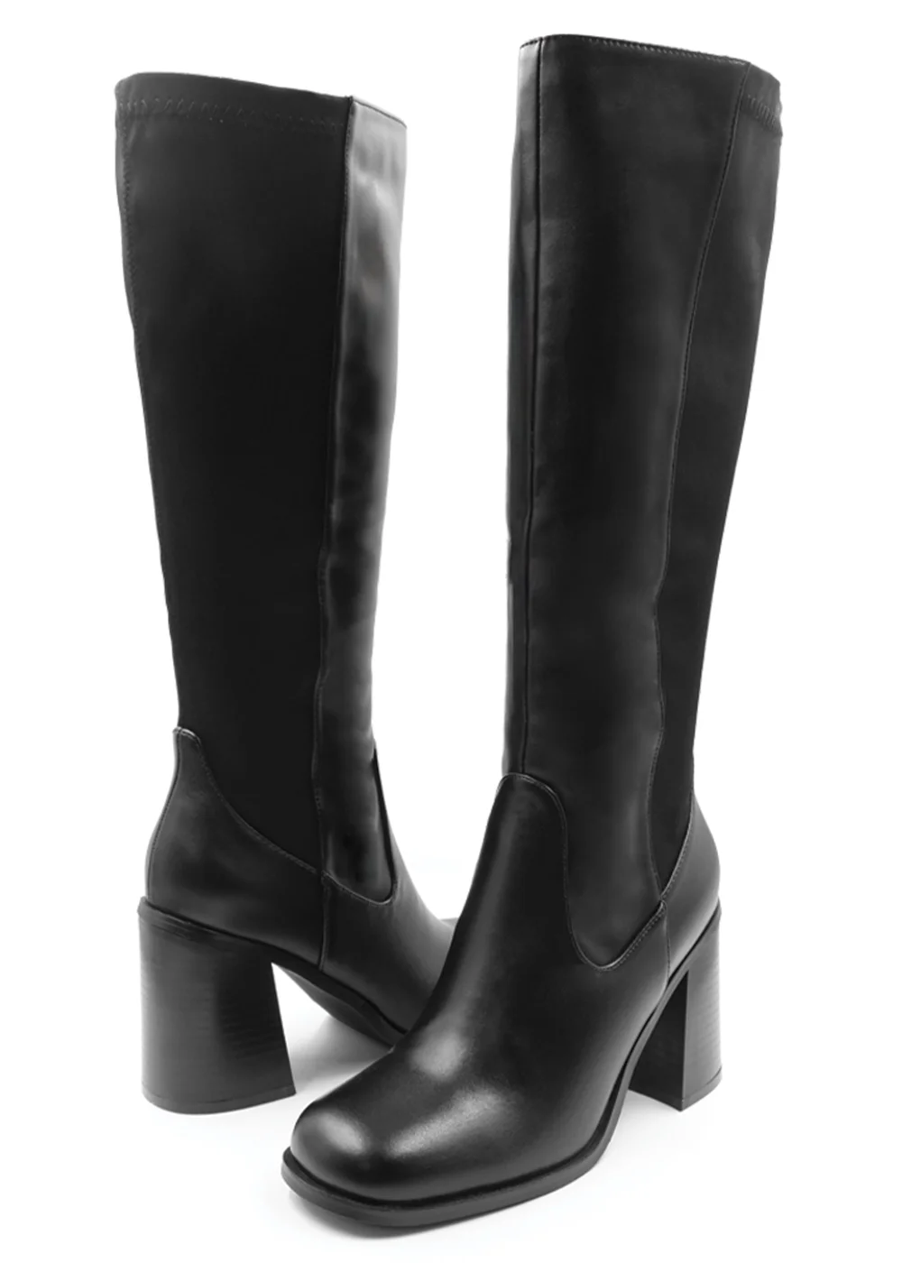 Where's That From Black Zhuri Block Heel Knee High Boots - Size 4 Image 2