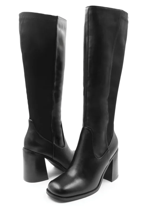Where's That From Black Zhuri Block Heel Knee High Boots - Size 4 Image 2