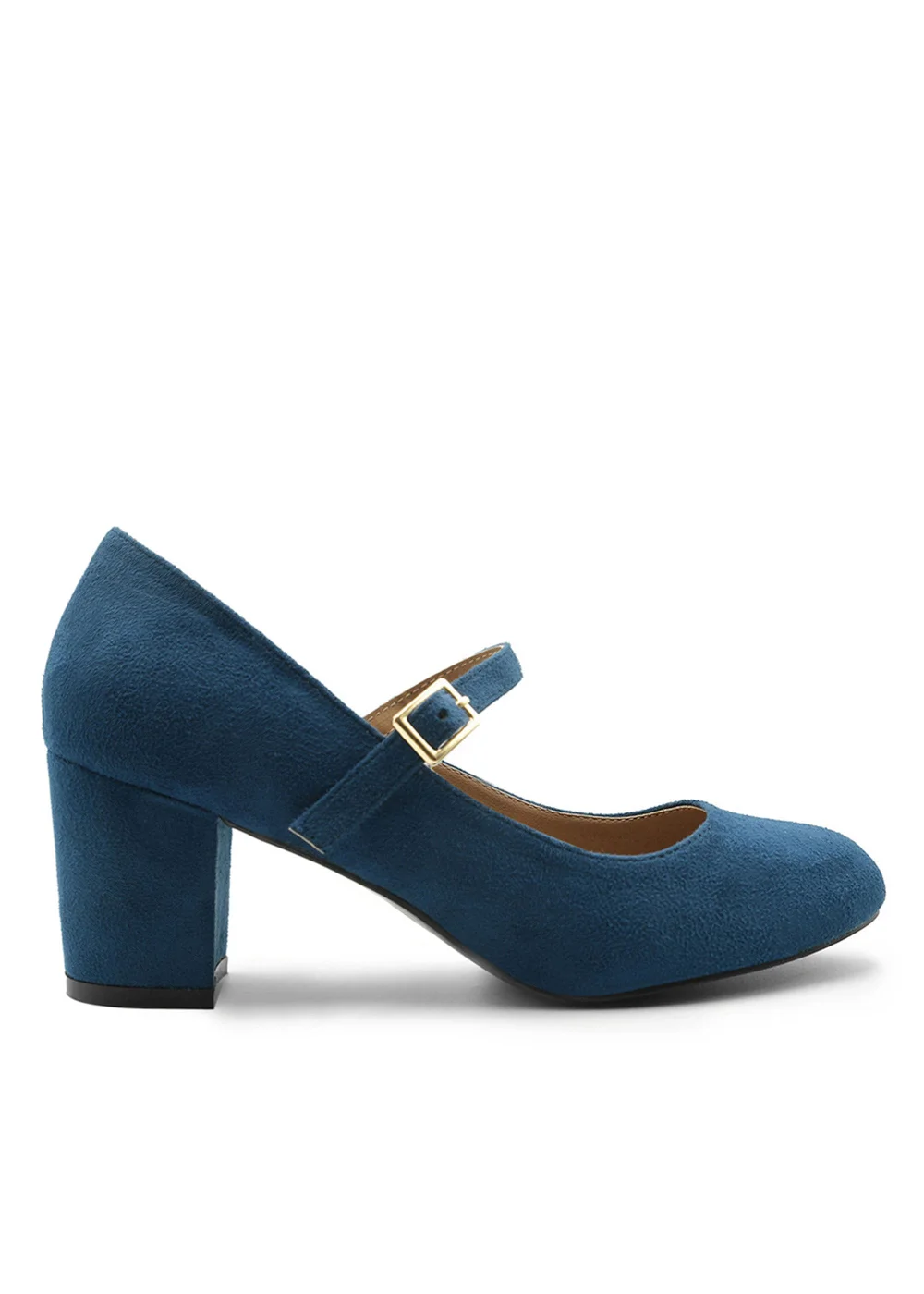 Where's That From Araceli Block Heel Mary Jane Pumps In Navy Suede - Size 6 Image 1