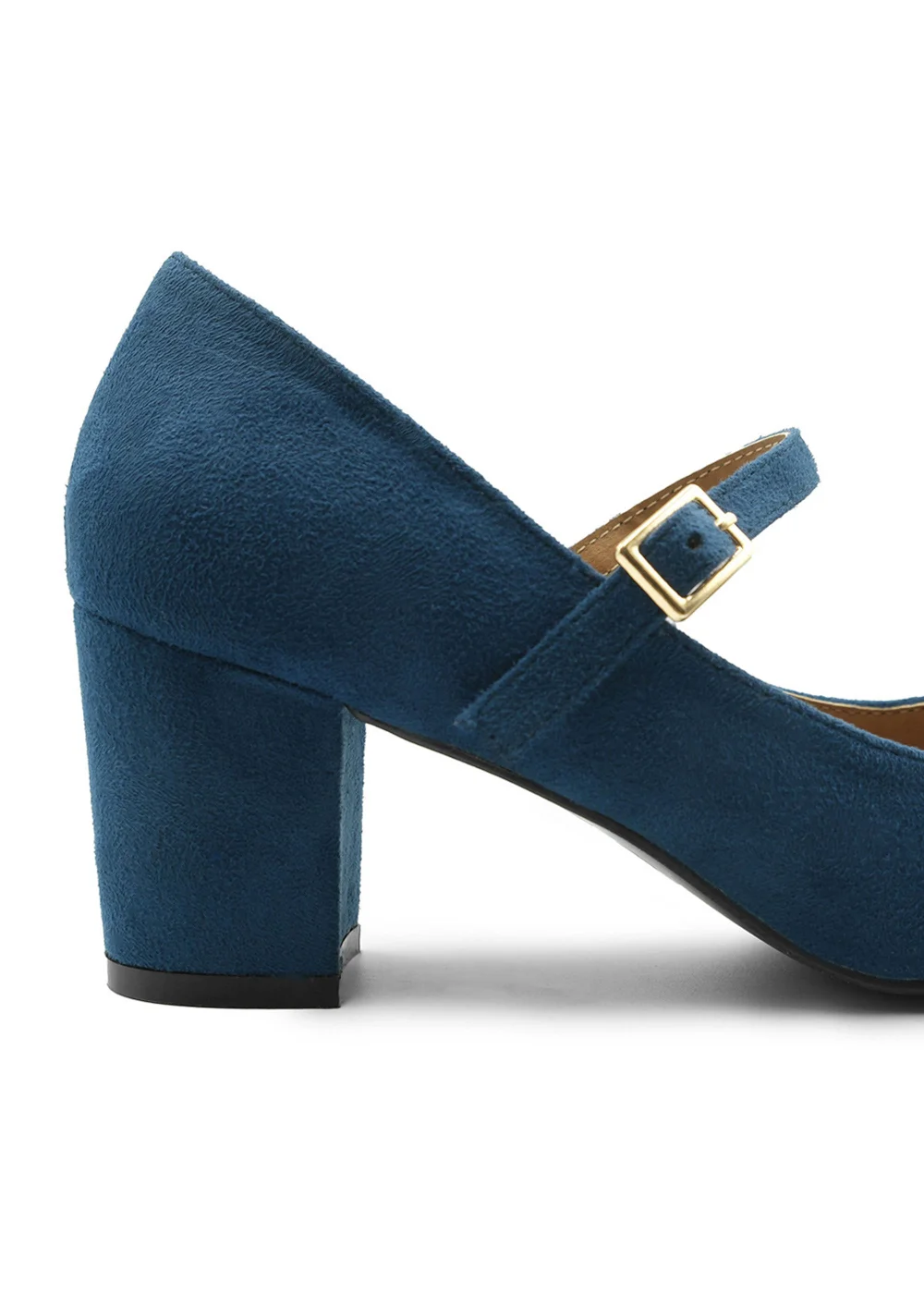 Where's That From Araceli Block Heel Mary Jane Pumps In Navy Suede - Size 6 Image 2
