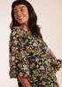 Blue Vanilla Multi Floral Raglan Sleeve Tunic Dress - S Image 4