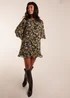 Blue Vanilla Multi Floral Raglan Sleeve Tunic Dress - S Image 1