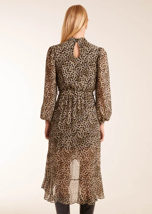 Blue Vanilla Khaki High Neck Wrap Midi Dress - 10 Image 3