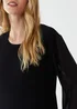 Blue Vanilla Black Long Sleeve Pleated Top - One Size Image 4