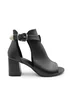 Where's That From Black Pu Lisa Open Toe Block Heels - Size 6 Image 1