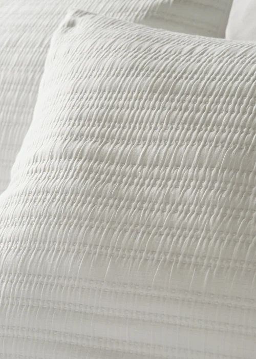 White Stitch Stripe Duvet Set - Double Image 2
