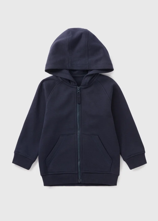 Boys Navy Zip Up Hoodie (1-7yrs)