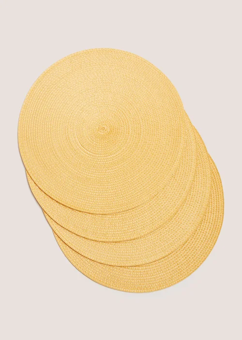 Ochre 4 Pack Woven Placemats (25cm) Image 1