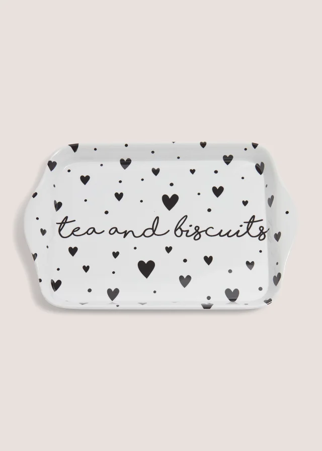 White Heart Tea Tray