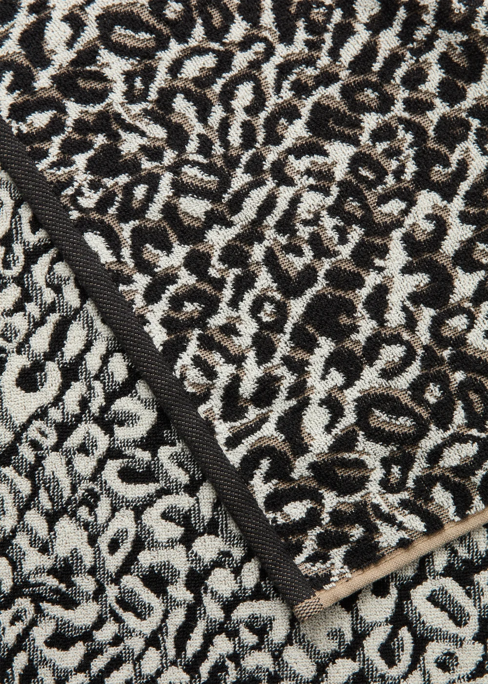 Black & Natural Casa Leopard Print 100% Cotton Towels - Bath Towel Image 2
