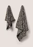 Black & Natural Casa Leopard Print 100% Cotton Towels - Hand Towel Image 1