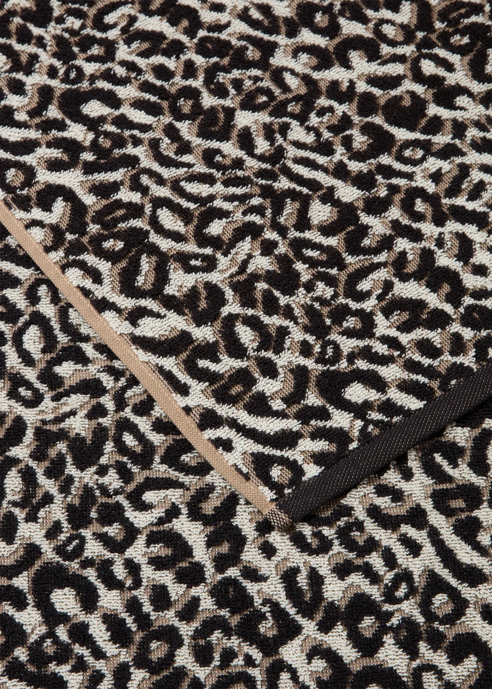 Black & Natural Casa Leopard Print 100% Cotton Towels - Hand Towel Image 2