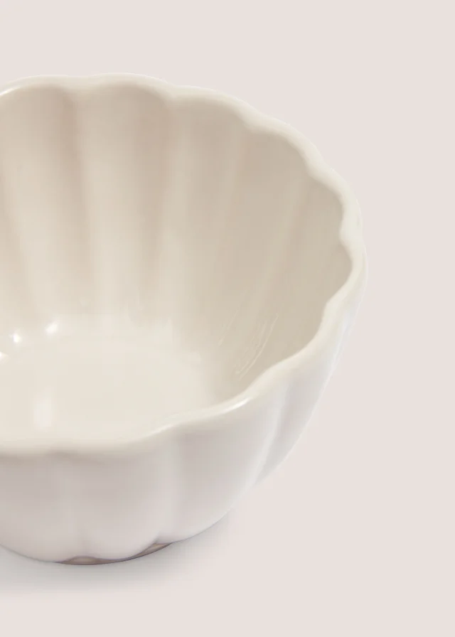 White Scalloped Nibble Bowl