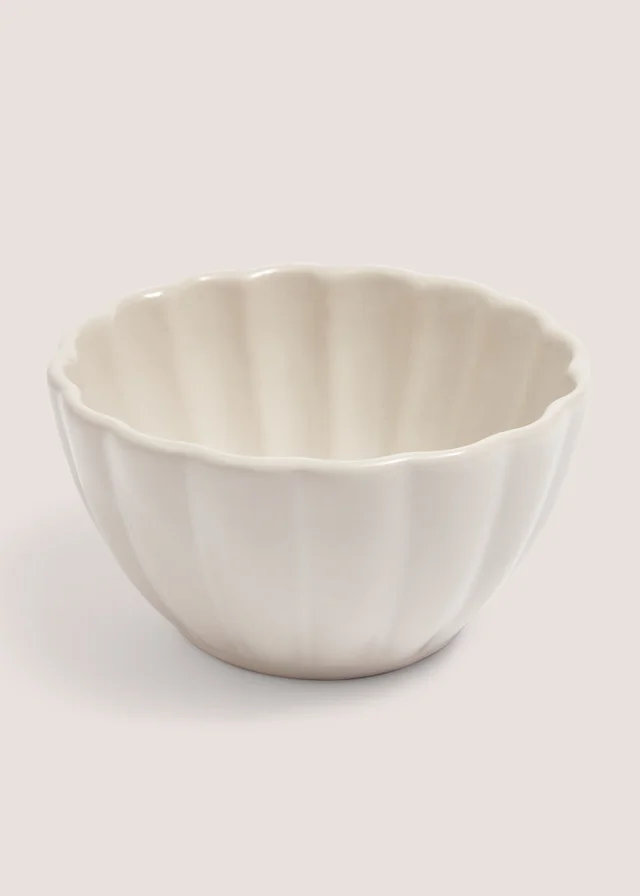 White Scalloped Nibble Bowl