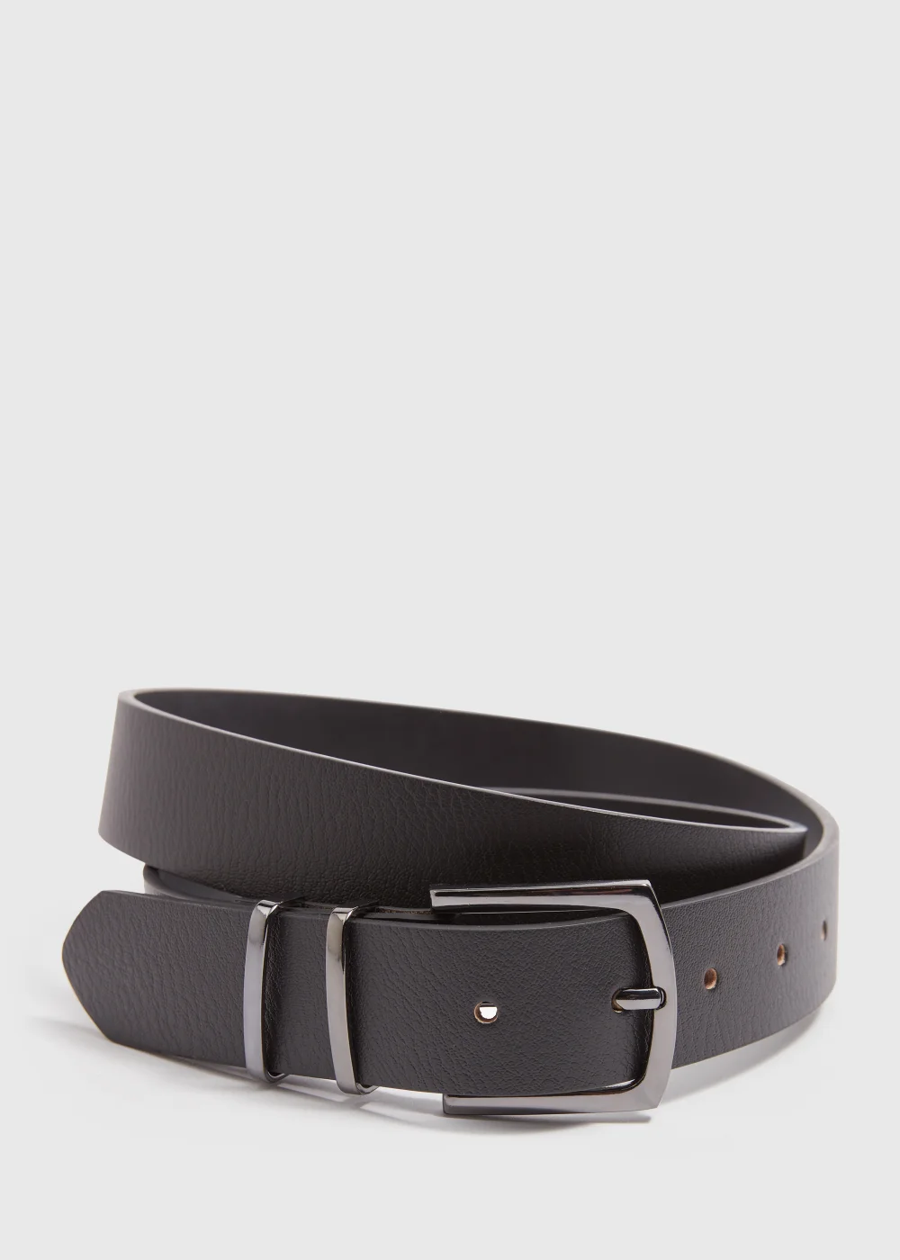 Black Leather Belt - Small Image 1