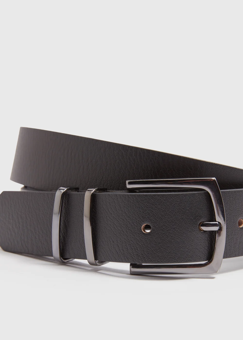 Black Leather Belt - Small Image 2