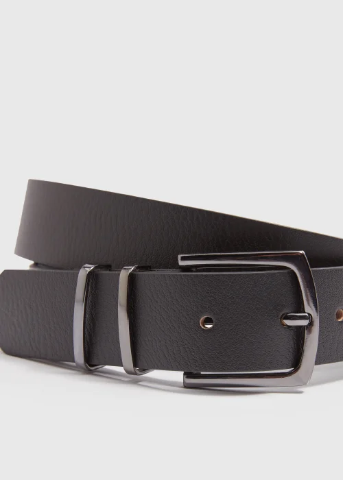 Black Leather Belt - Small Image 2