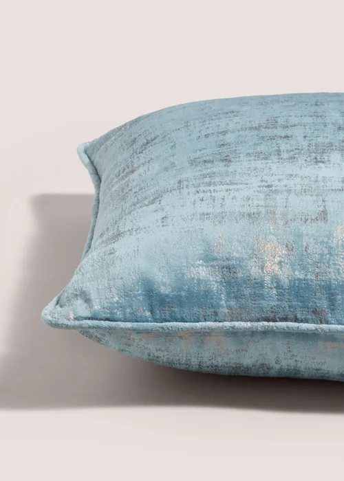 Blue Foil Velvet Cushion Image 2