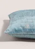 Blue Foil Velvet Cushion Image 2