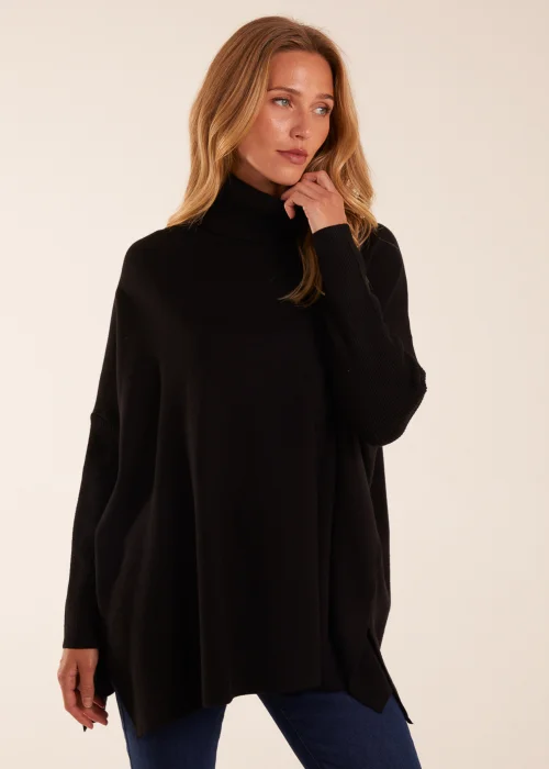Blue Vanilla Black High Neck Boxy Jumper - S/M Image 1