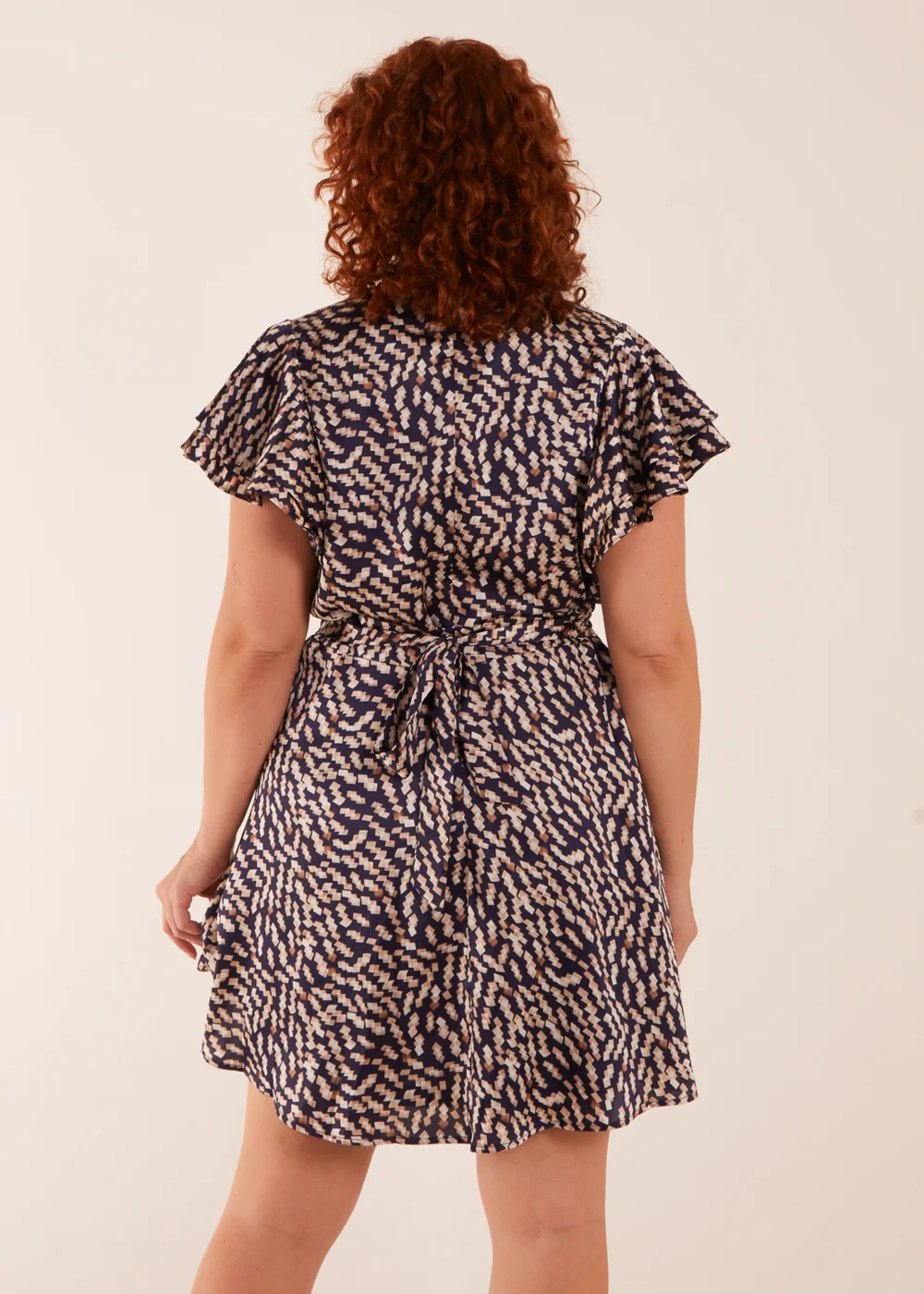 Blue Vanilla Navy Curve Wrap Ruffle Mini Dress - 18 Image 2