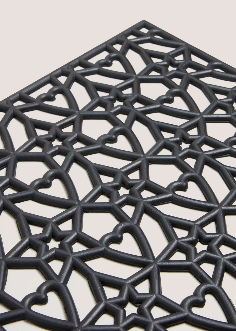 Black Heart & Star Rubber Doormat Image 2